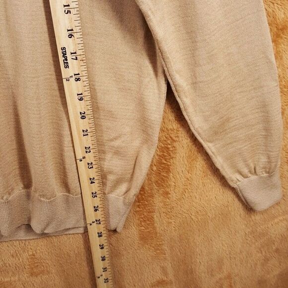 JOSHUA SANDERS Sweater Mens Medium Tan PIXEL Crew Smiley Face 100% Wool $351 - Picture 8 of 9
